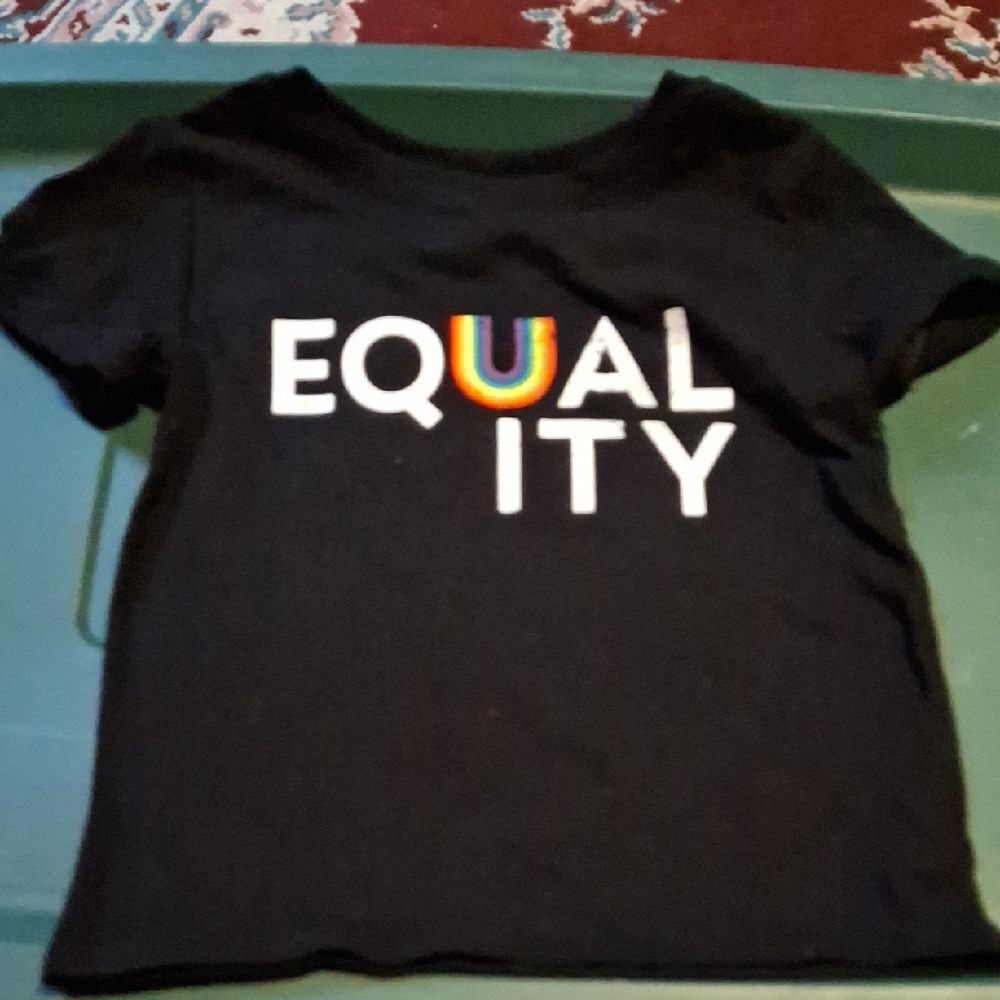 Target Equality Tee - Black with Rainbow NWOT (Chi105)